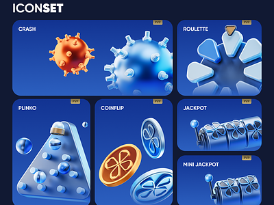 3D ICONSET - Roblox 3d 3d icons casino coinflip crash gambling game iconset roblox roluck roulette