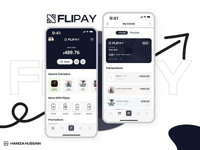 FLIPAY - SEND MONEY ANYWHERE app design card design figma finance fintech hire me money money management ui ui concept ui design ux