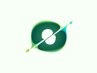 O letter eco logo with green leaves design eco font icon leaf letter lettering logo mark type
