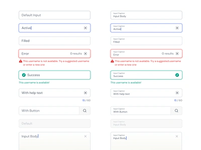 Design Guide: Text Inputs Crafted with UI UX Care active border disabled input error form ui guide inactive input input design input error input field ui input states success input text field design text field ui text field ux tutorial ui ui kit ux