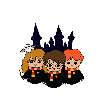 Harry Potter Golden Trio chibi harry potter