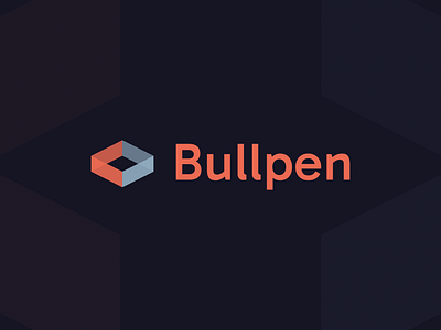 Bullpen Logo app icon app logo blue branding code coding dev icon dev logo flat marketting minimalist orange product logo saas software software icon software logo tech tech icon tech logo