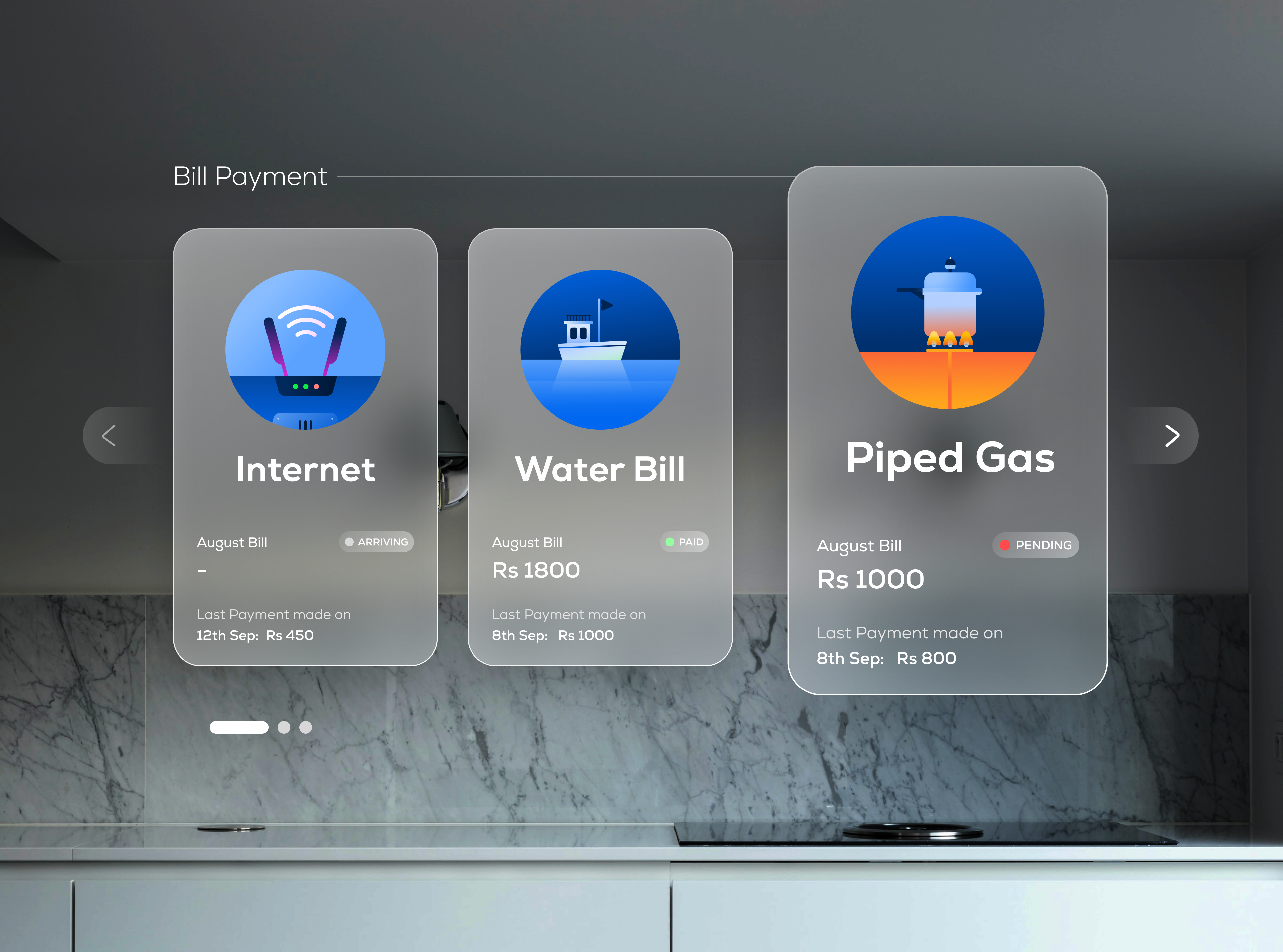Glassmorphic Bill Experiment card design glassmorphism graphic design illustration layout payment ui
