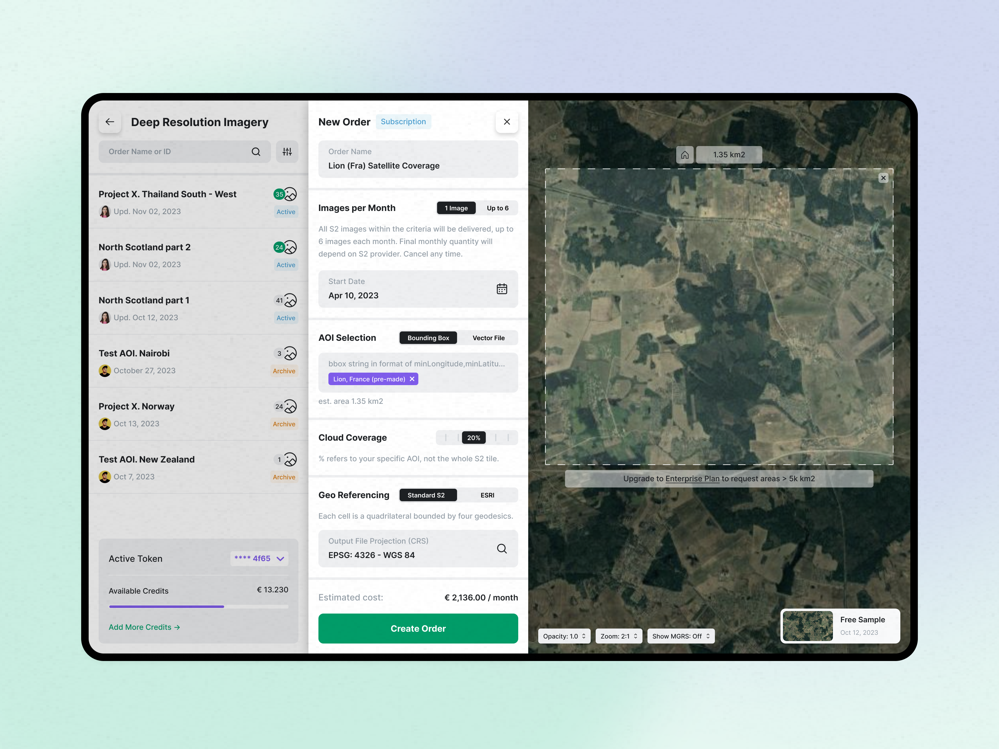 High-Resolution Satellite Imagery agriculture cloud coverage crop monitoring geo referencing high resolution imagery map order creation satellite satellite coverage satellite imagery sentinel 2 subscription yield predicton