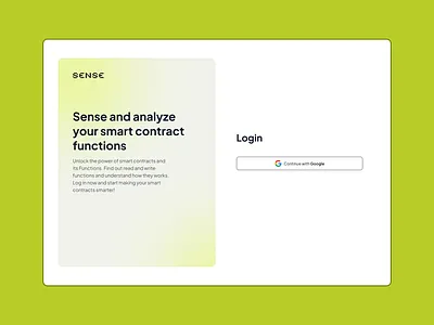 Sense login page blockchaindesig contractanalysis fintechdesign login pouya sense sepanta sepanta pouya smart contract ui ux web3
