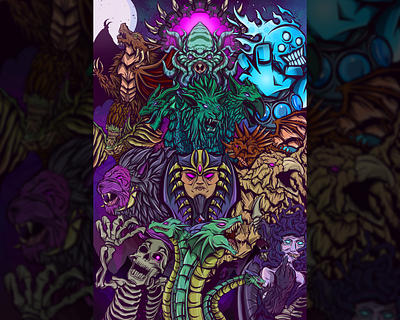 The Beasts of Chaos - Illustrative Poster Design character character design colour commission design fantasy gaming graphic design illustration poster poster design video game