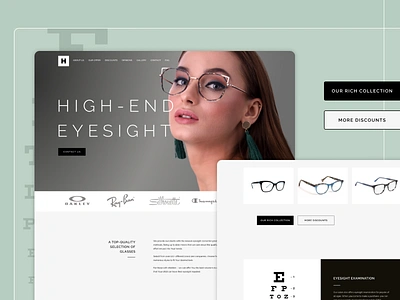 Optician website template 🕶️by BOWWE 💚 bowwe business design fashion glasses graphic design illustration optic optician responsive template web web design web designer website website template