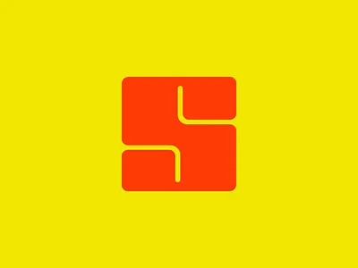'S' Logomark abstract bold boxes brandidentity branding connection design graphicdesign illustrator logo logo design logomark movement orange s saas shipping stamps vector yellow