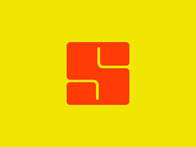 'S' Logomark abstract bold boxes brandidentity branding connection design graphicdesign illustrator logo logo design logomark movement orange s saas shipping stamps vector yellow