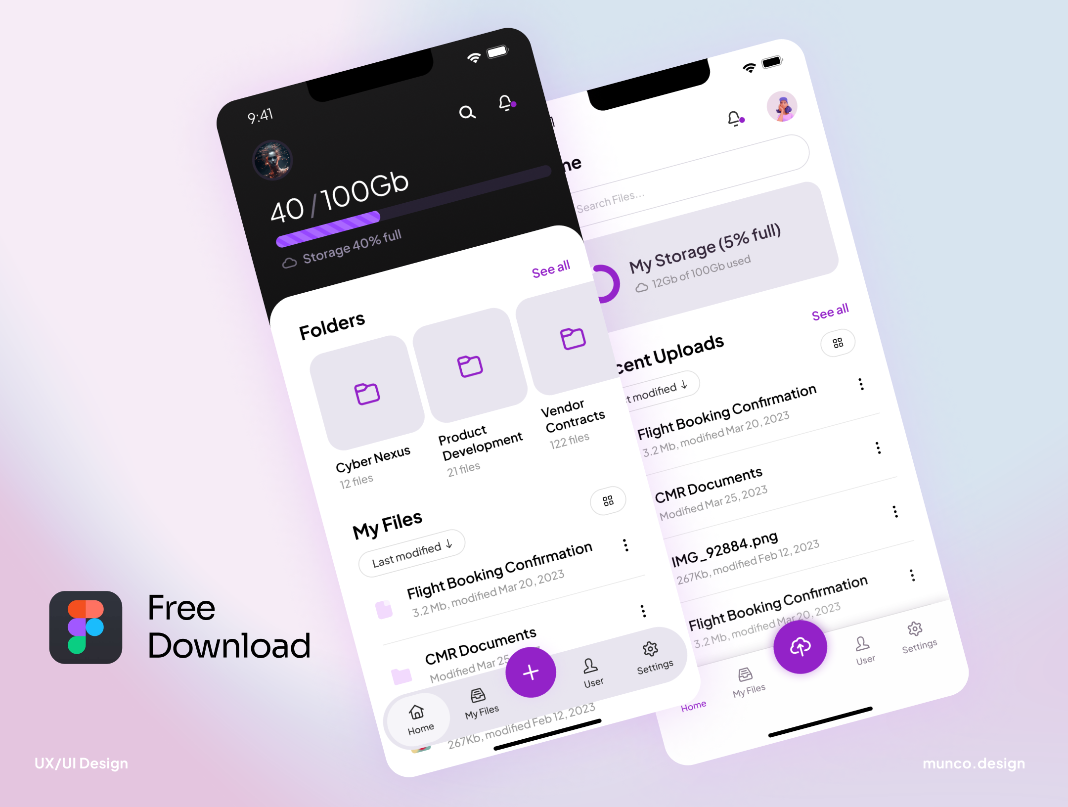 File Storage App - App Home Screen Design Template by Anna Muklinova on ...