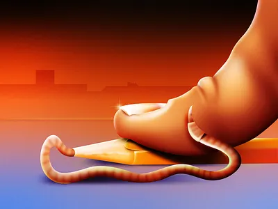 Crafty Crawler colorful finger gradient grain illustration illustrator pencil surreal vector worm