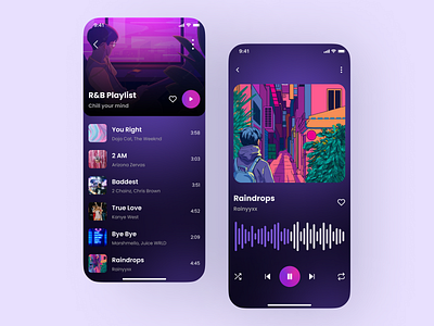 Music App - UI Design android android app androiddesign app app design appdesign ios iosapp iosdesign mobileapp music musicapp ui ui design uidesign uiux userinterface uxdesign