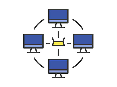 Local area network color icon by bsd studio on Dribbble