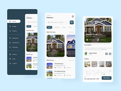 Home Renting App appdesign graphic design ui uiux uiux design web design