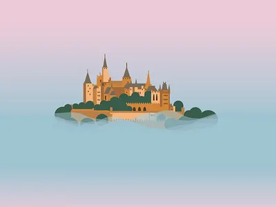 Dreamy Castle design freelancer gradient graphic design ill illustration