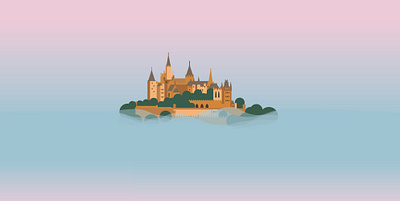 Dreamy Castle design freelancer gradient graphic design ill illustration