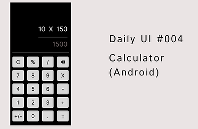 Calculator DailyUI#004 android calculator dailyui day004 ui