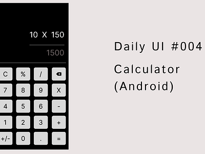 Calculator DailyUI#004 android calculator dailyui day004 ui