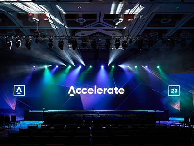 Accelerate23 - Stage Design accerate animation branding ecommerce event design large scale stage design system