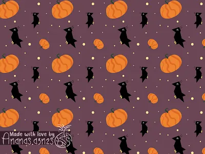 Pumpkin ravens🎃🐦‍⬛️ 2d illustration adobe illustrator autmn autmn pattern black cartoon pattern halloween halloween pattern illustration illustrator orange paper pattern pumpkins purple raven pattern ravens seamless pattern surface pattern design textile pattern vector
