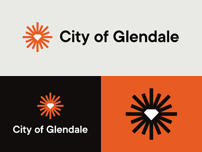 City of Glendale – City Logo Design brand design brand identity california city logo diamond logo glendale glendale california identity design jewel city jewel logo logo design municipal logo orange logo red logo sun logo sunburst sunburst logo