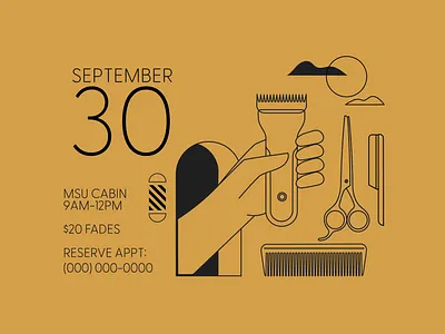 Pop Up Barber Shop branding design graphic design illustration logo typography