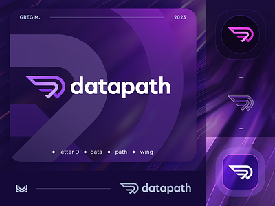datapath logo concept abstract brand identity branding data icon it logo logofolio logotype mark monogram path symbol