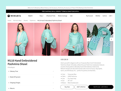 Modarta Website Design clothing ecommerce india indian product page shopify ui user interface ux web design website