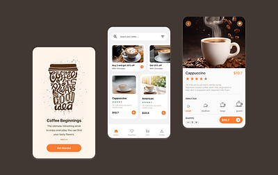 Coffee App Design 3d animation app design best best app design best coffee app best design best ui branding design graphic design illustration logo ui ux vector web design