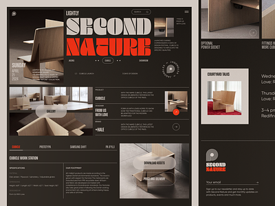 Second Nature - Furniture Design Studio 3d chair design furniture graphic design header landing page ui web design