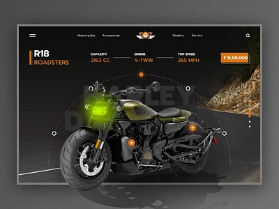 Harley davidson bike - Web design 3d automobile web design bike bike concept bike web design clean ui creative harley davidson home page illustration minimal ui ux uxui web banner web design website