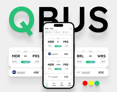 QBUS | Booking Bus Trips | Mobile App Design design mobile app ui ux web design