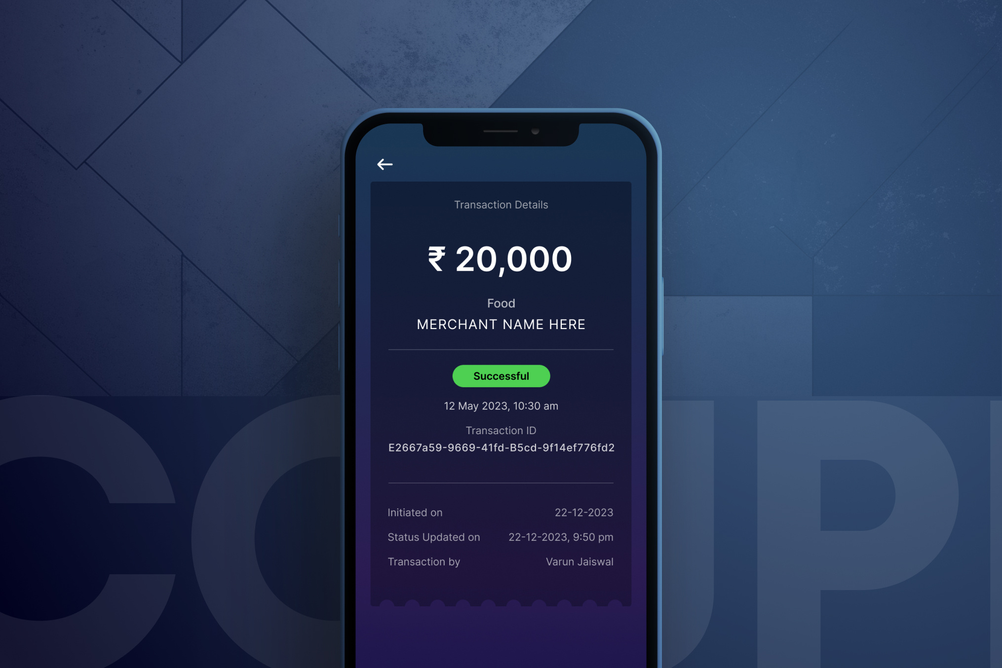 Example of Transaction details