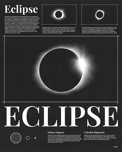ECLIPSE black bold design designbysamuel eclipse editorial font graphic design impact instagram moon paper photography poster print sun texture typography