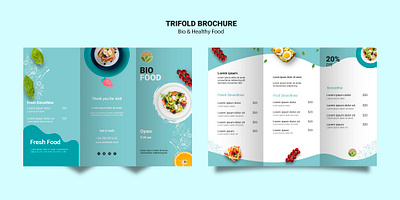 TriFold Brochure for Healthy Food 2d 3d art adope brochure design graphic design illustration