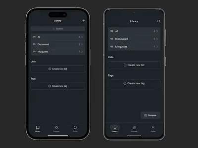 Quoteful android ios journal mobile native quotes ui well being