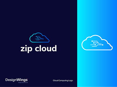 Zip Cloud logo branding cloudcomputinglogo cloudlogo dailylogochallange dailylogochallengeday9 gradiantlogo gradientlogo graphic design logo