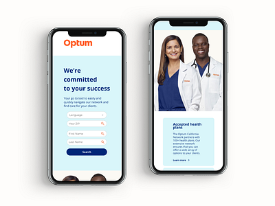 Optum mobile version design mobile ui web web app
