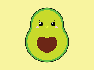 Happy Avocado adobe illustrator adorable alligator pear avo avocado bright butter fruit cheerful chibi colourful cute cute avocado cute food food illustration kawaii kawaii avocado kawaii food persea americana vector