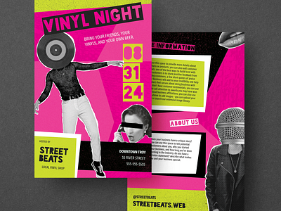 Post Modernist Flyer flyer graphic design marketing microphone post modernism poster record