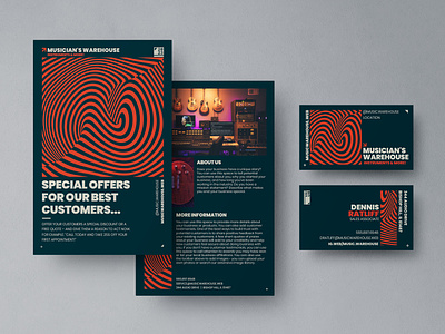 Op Art Brand Identity Set branding business card flyer graphic design indentity layout op art optical art