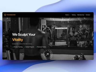 Gym Landing Page animation branding fitness gym landing page motion graphics nextjs tailwind ui website