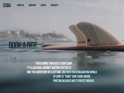 Main page for SurfCamp design landing page surfing ui ux web webdesign
