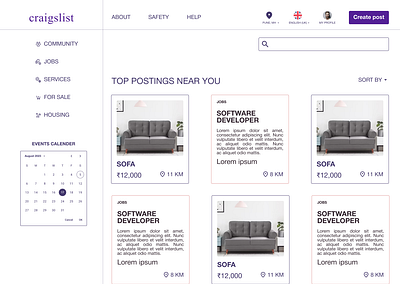 Craigslist Rebrand craigslist home page ui website design