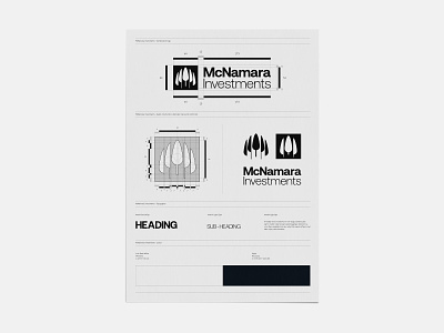 McNamara logo spec sheet. branding clean design graphic design illustration illustrator logo mark minimal ui