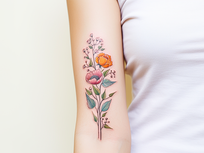 Family Birth Flower Bouquet Tattoo - Birth Flower Tattoo 1 birth flower birth flower art birth flower bouquet tattoo birth flower drawing birth flower illustration birth flower tattoo family birth flower tattoo