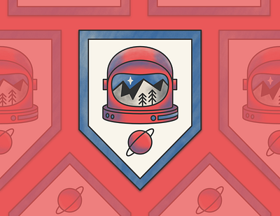 Astronaut Patch astronaut badge branding design graphic design illustration logo space texture vector