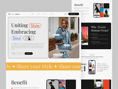 Humanpeeps | Fashion Landing Page apps branding design fashion fashionapp fashionweb hero landingpage logo ui uidesign uiux ux webdesign website webtrends
