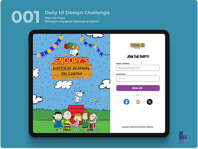 Daily UI 001 - Sign Up daily ui 001 daily ui 1 dailyui sign up snoopy ui visual design