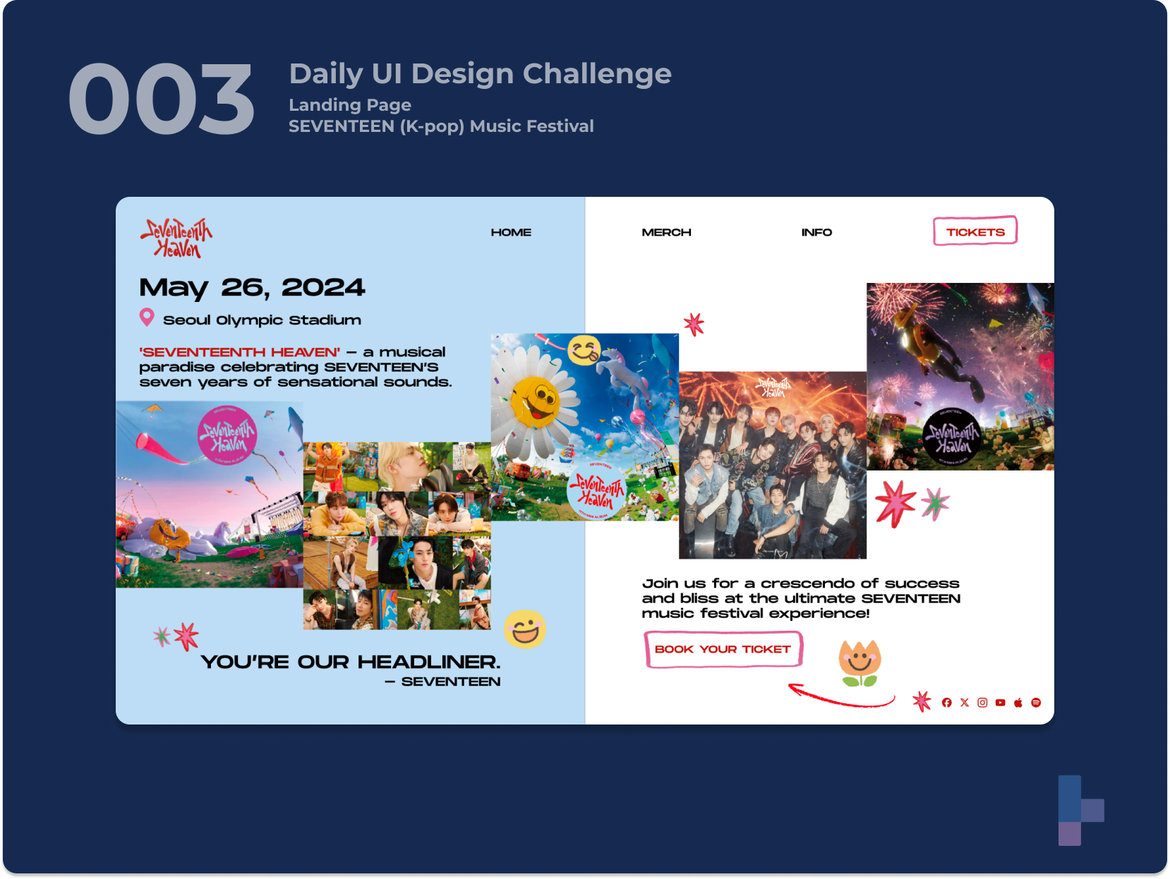 Daily UI 003 - Landing Page daily ui 003 daily ui 3 dailyui kpop landing page seventeen ui visual design